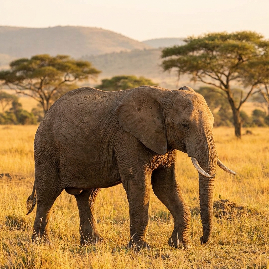 I've generated an image based on: a beautiful ing of an elephant